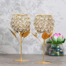 Crystal Rose Brass Holder